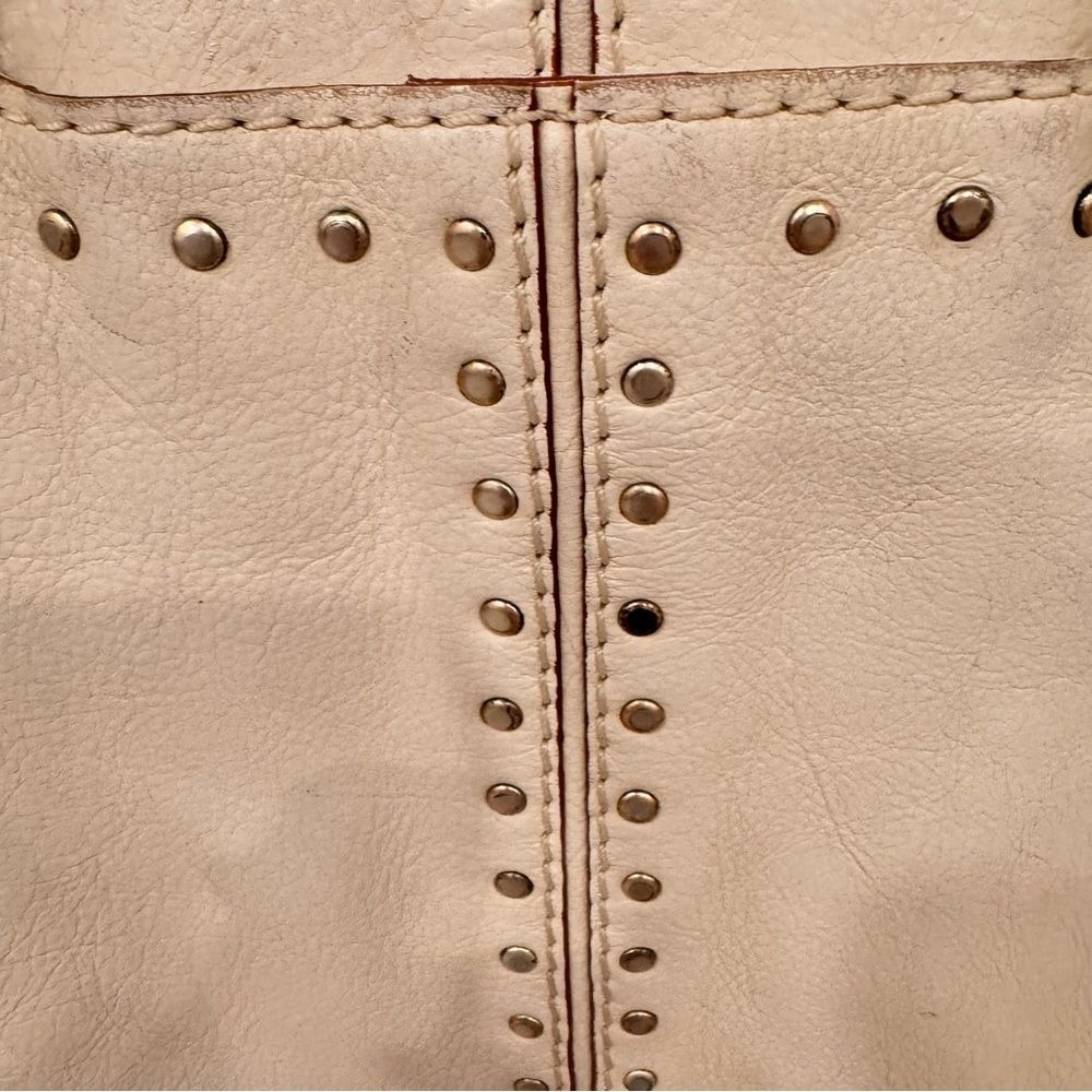 Michael Kors Astor older Studded cream leather big tote well made loved 13x12x3" - Picture 5 of 16